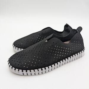 Ilse Jacobsen Hornbæk Tulip Women's Platform Slip-On Shoes Black Size US8.5 EU39